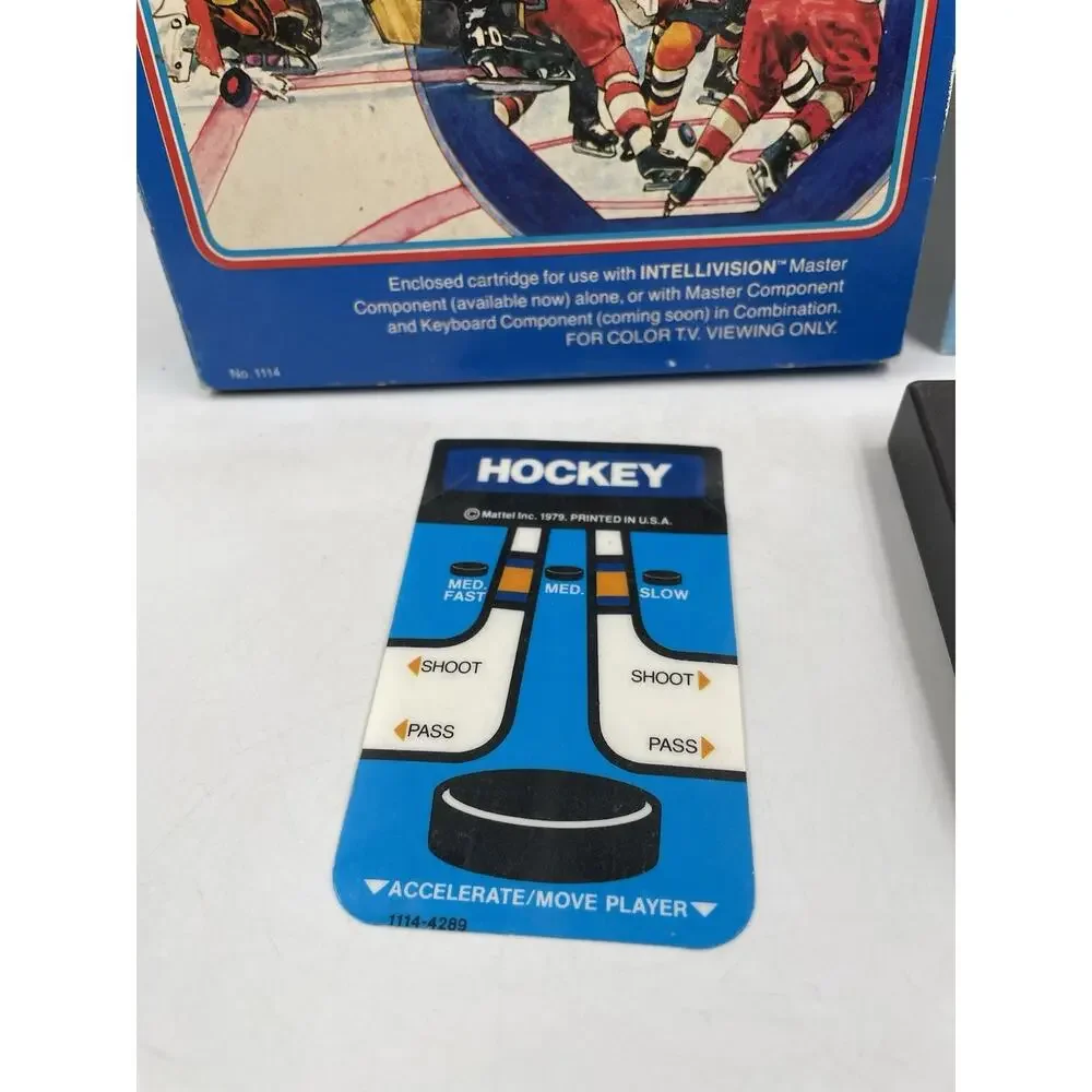 NHL Hockey 1979 Intellivision Complete In Box Game Manual Overlay Box